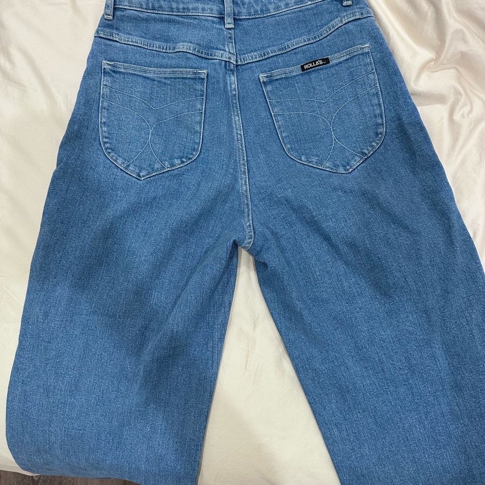 ROLLA'S Blue Flare Wide Leg Jeans Classic Style